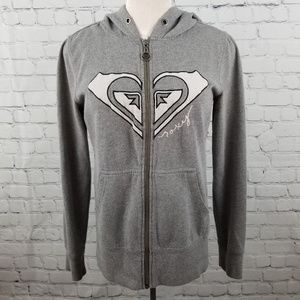 ROXY | gray full zip hoodie